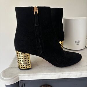 Tory Burch Star Cutout Olympia Suede Booties